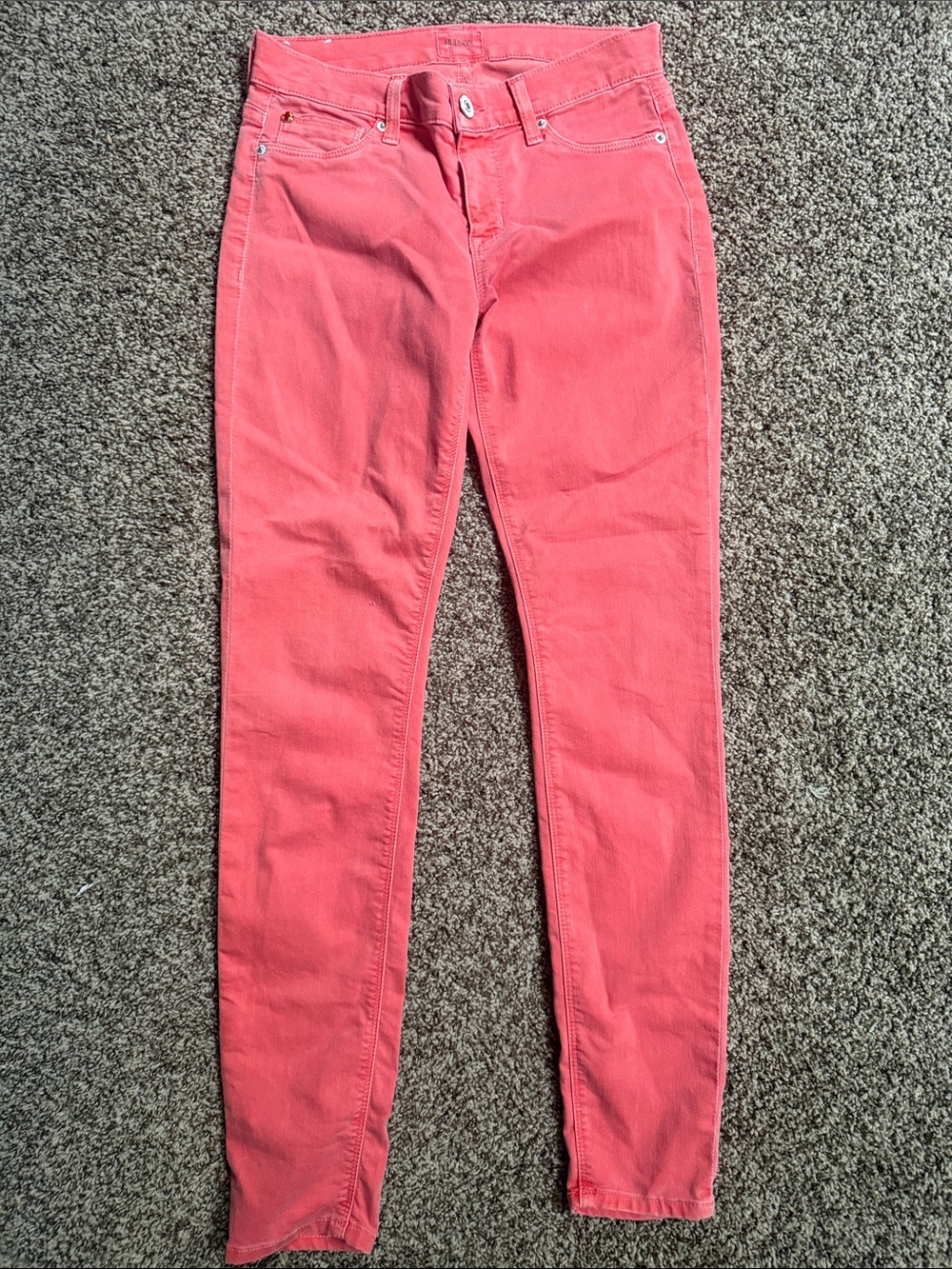 Hudson Jeans Coral Pink Skinny Jeans